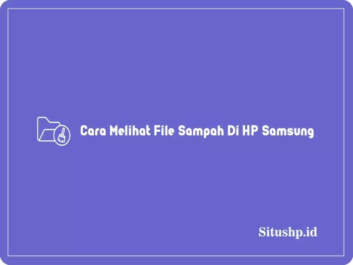 Cara Mudah Melihat dan Membersihkan Sampah di HP Samsung