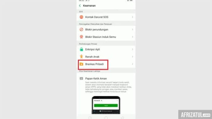 Cara Mudah Membuka Brankas Pribadi di HP OPPO