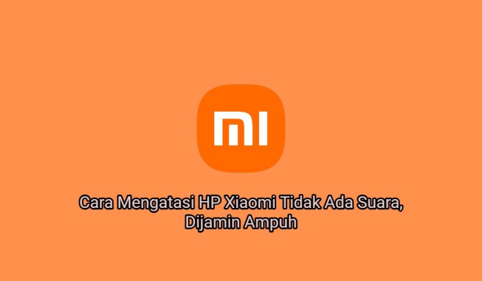 Cara Mengatasi HP Xiaomi Tidak Ada Suara: Panduan Lengkap